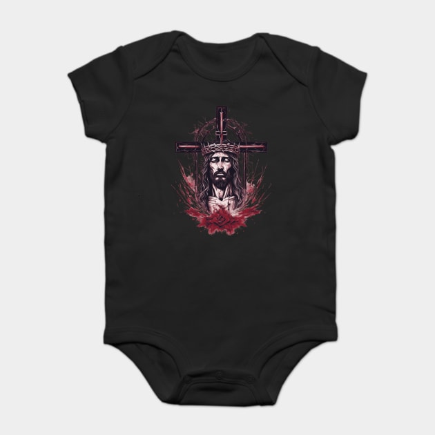 Jesus Christ the Eternal Life Baby Bodysuit by animegirlnft